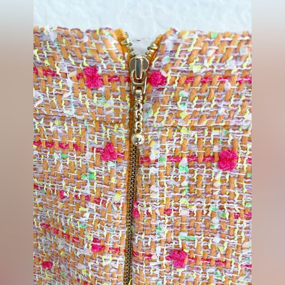 Kate Spade New York A line Pink and cream tweed skirt. 4 - Picture 6 of 8
